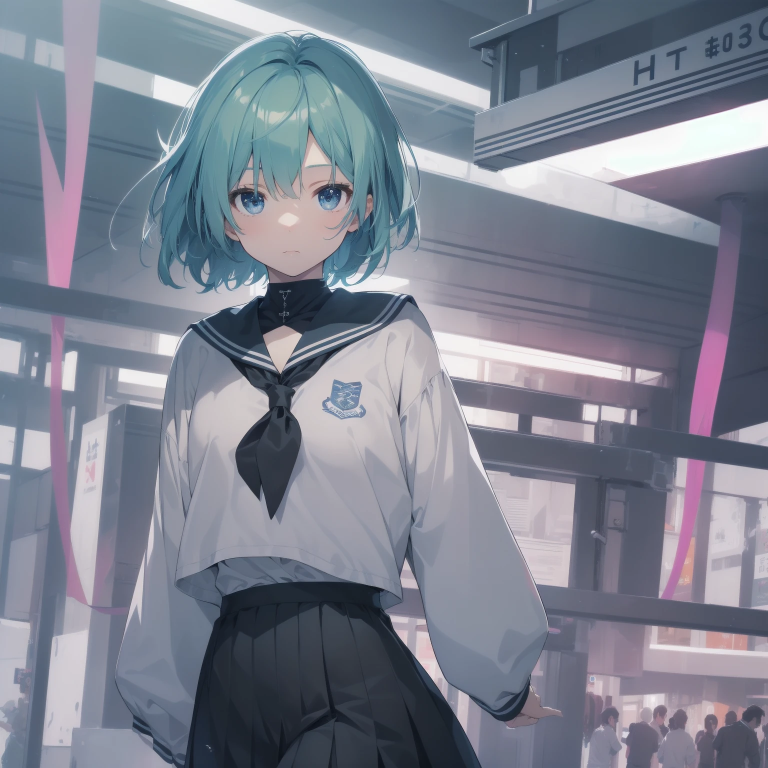ultra-absurdres-Top quality by artist God, ultra-detailed, high resolution, anime moe artstyle, best anime 8k konachan wallpaper, pixiv contest winner, pool:2810, perfect anatomy,break, 1girl, (Please draw a girl walking sleepily to school alone. )break,(Solo,little female, 13-year-old:1.3),Full limbs, complete fingers,a junior high school student, (very short hair), short cut, flat chest, , small butt, small black eyes, beautiful detailed eyes, well-proportioned iris and pupils, expressive eyes, highres detailed hair, soft expression, salor school_uniform, sailor collar, serahuku, bow, pleated skirt,(Detailed Lighting), (Detailed background), in the School commute route. break,super detailed skin, Best cinematic lighting powered by famous artist, 8k,beauty illustration,photoshop_(medium),very aesthetic,break,((artist:nekotoufu )), artist:clamp ,artist:carnelian ,artist:kantoku ,