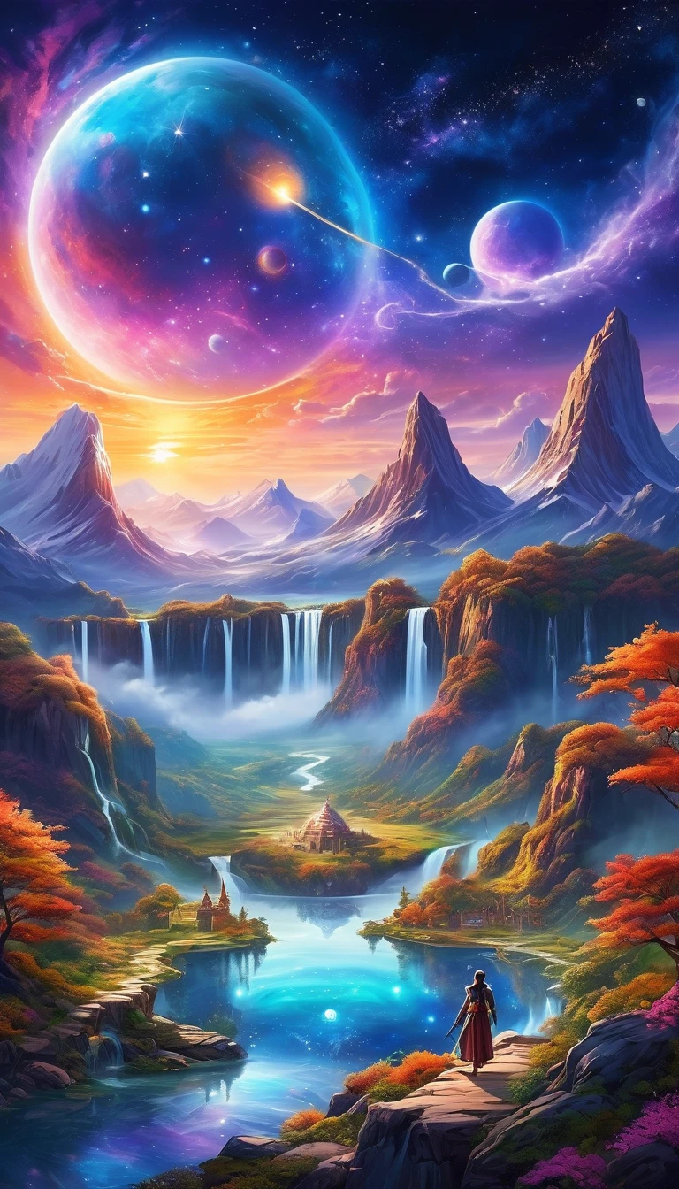 (masterpiece, Highest quality:1.2), Magical creatures from the faraway planet Arcturus, Zentiva, Intricate details, Cosmic Energy, Dreamy landscape、