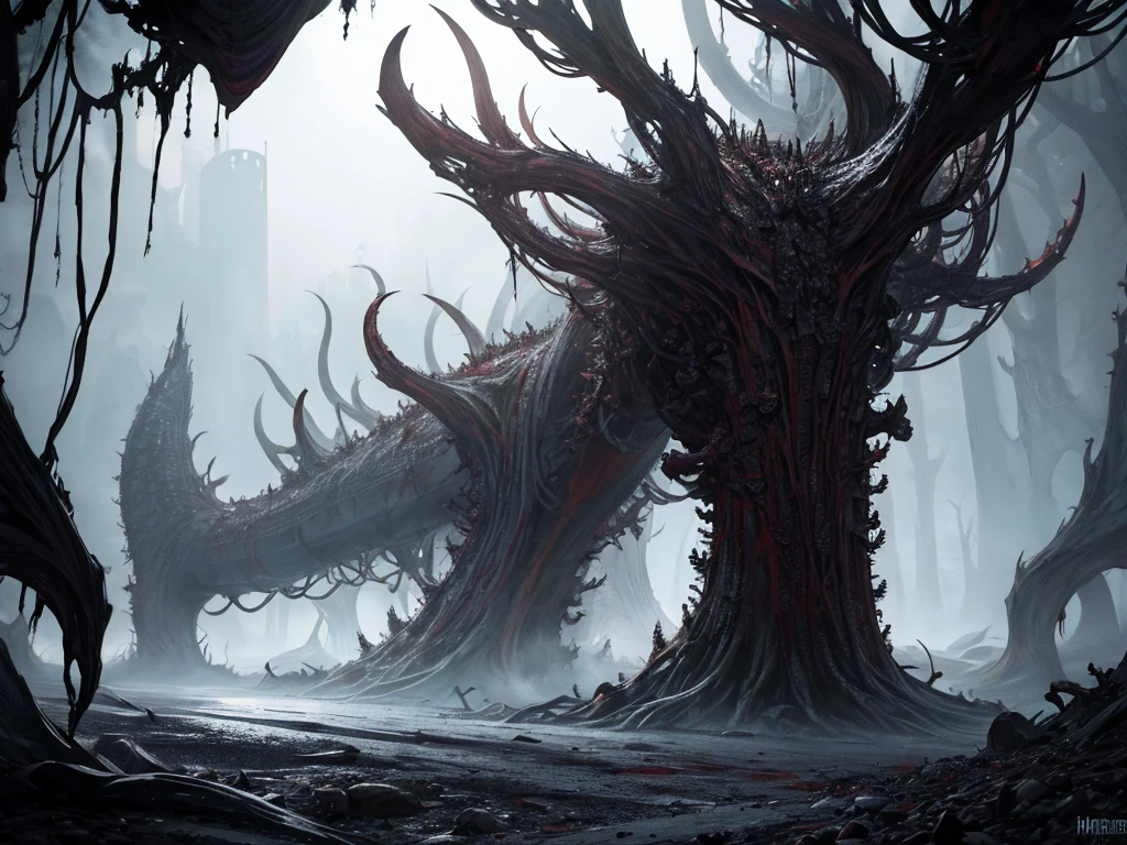 Transform nuts into eerie, horror-themed entities within a nightmarish scene. Utilize dark, atmospheric elements and fractal patterns inspired by the unsettling work of H.R. Giger.