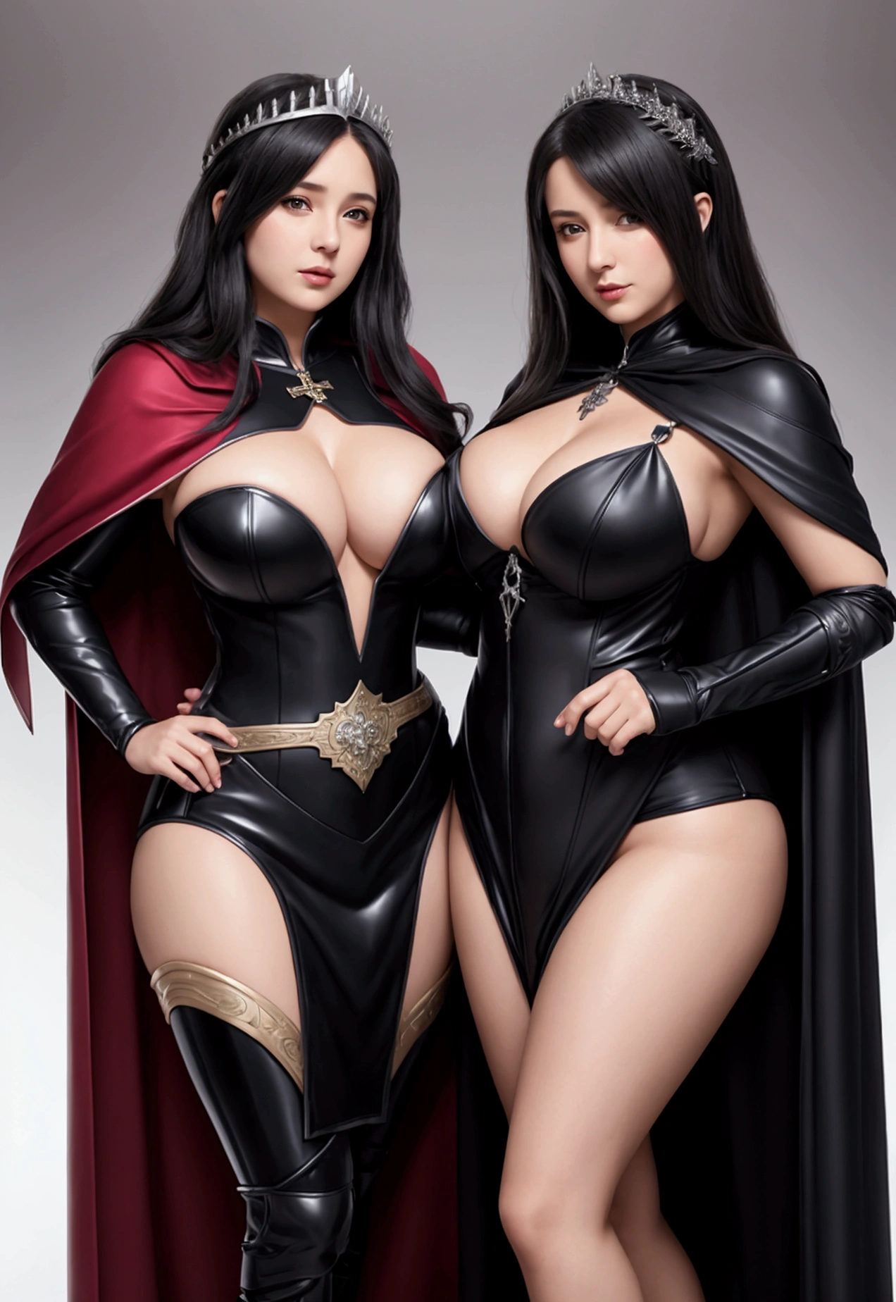 2 females, mother and daughter, caucasias, break: mature woman, queens blade , middle age, black hair, detailed face, curvy body, seductive
dresing with christian , cleavage, dress with cape.
break: girl(1.3), princess blade , 13 yenager girl, s breasts, black hair, detailed face, beautiful, dress with cape, dresing with christian cross, confiant, background with snow, taboo incest, soft lesbians