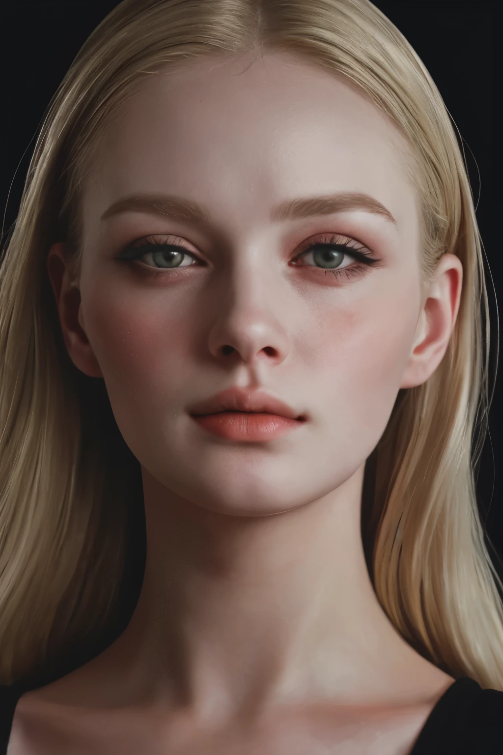 (close-up, editorial photograph of a gorgeous blonde woman), with pale skin, pale woman, (highly detailed face:1.4) (smirk) (background inside dark, moody, private study:1.3) POV, by monia merlo, johannes vemeer, steven meisel, inspired by Johannes Vermeer, with a white complexion, nikon d850, film stock photograph ,4 kodak portra 400 ,camera f1.6 lens ,rich colors ,hyper realistic ,lifelike texture, dramatic lighting , cinestill 800,