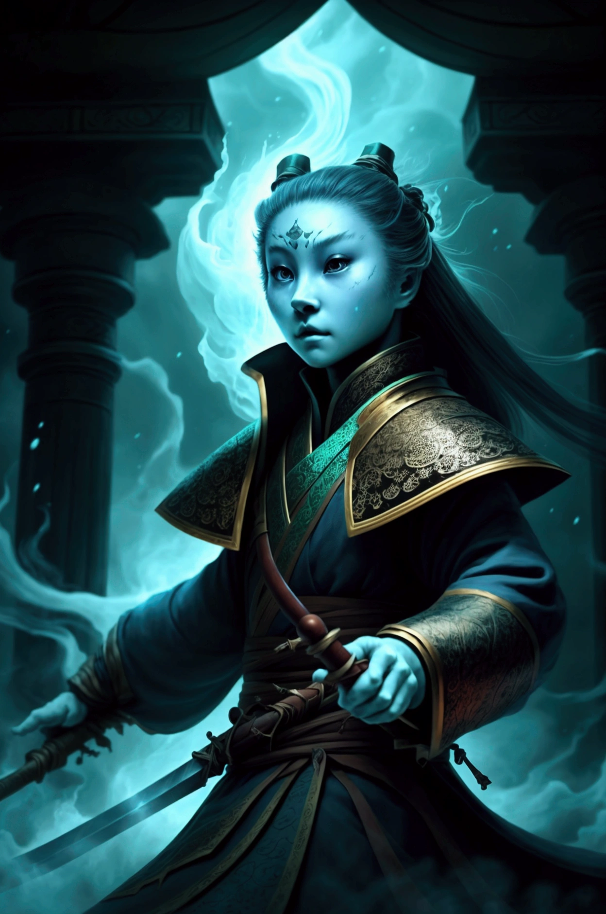 Ghost of a Samurai、Wielding an incredibly long sword、Strange Appearance