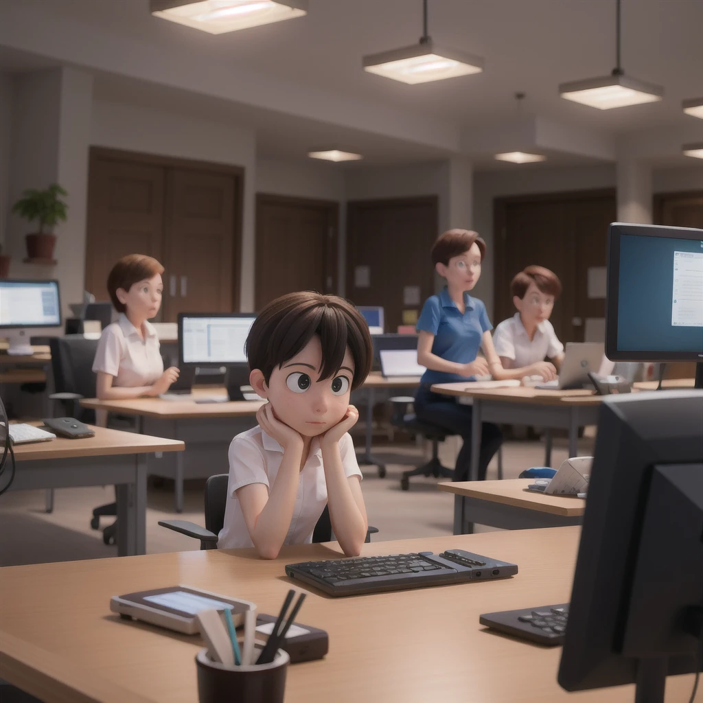 Team, workplace, computers, focus, project, 5 people