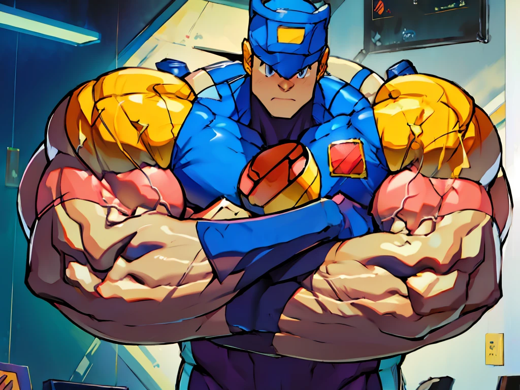 Huge muscles,Rockman,(((8--old ))),