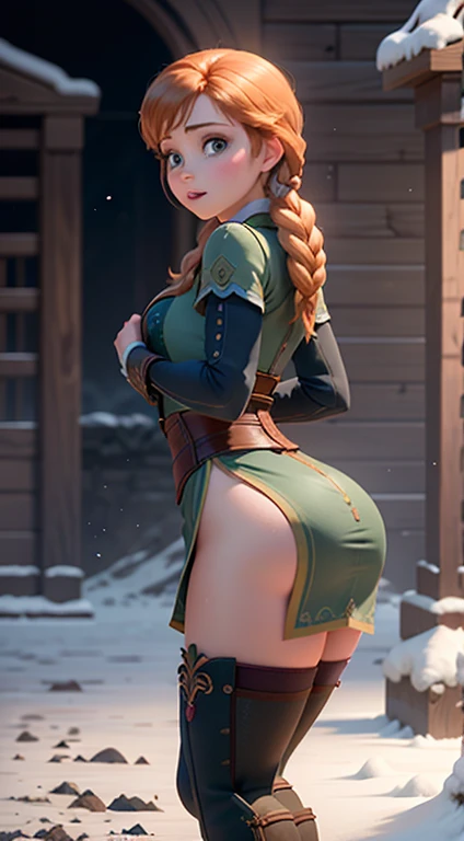 Photo of Anna from Arendelle showing her buttocks, Hitting the buttocks