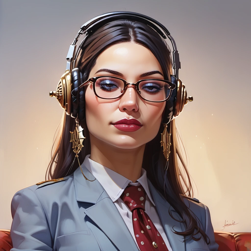 score_9, score_8_up, score_7_up, 1girl, professional headshot of a female lounging at home wearing name brand headphones and glasses, The image is inspired by the artistic style of Ion Andreescu and incorporates elements  of Masashi Kishimoto, DeviantArt, Mia Khalifa, Amouranth, and Angiewolf. 