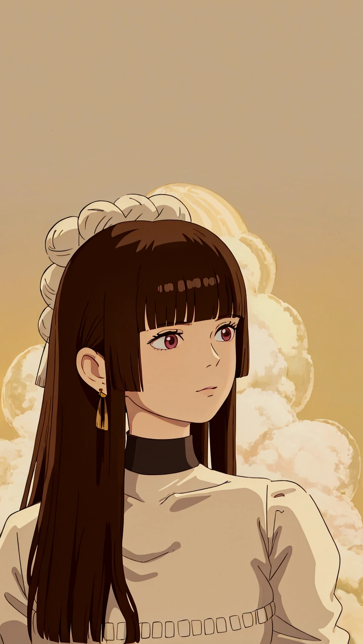 there is a girl with a bow on her head, lalisa manobal, curly bangs and ponytail, lalisa manoban of blackpink, jinyoung shin, white hime cut hairstyle, neat hair with bangs, with bangs, jaeyeon nam, korean girl, with full bangs, ulzzang, fluffy bangs, beautiful mature korean woman, white bangs, chiho, bare naked soulders.