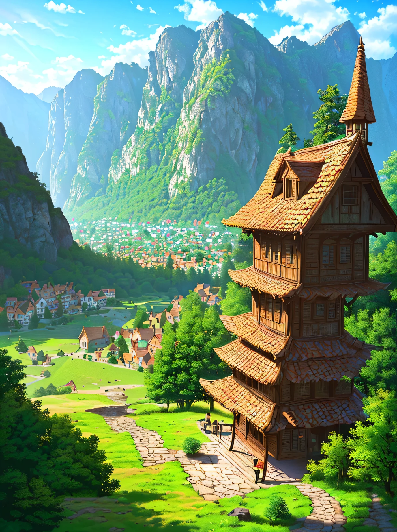 A hidden village in the mountains