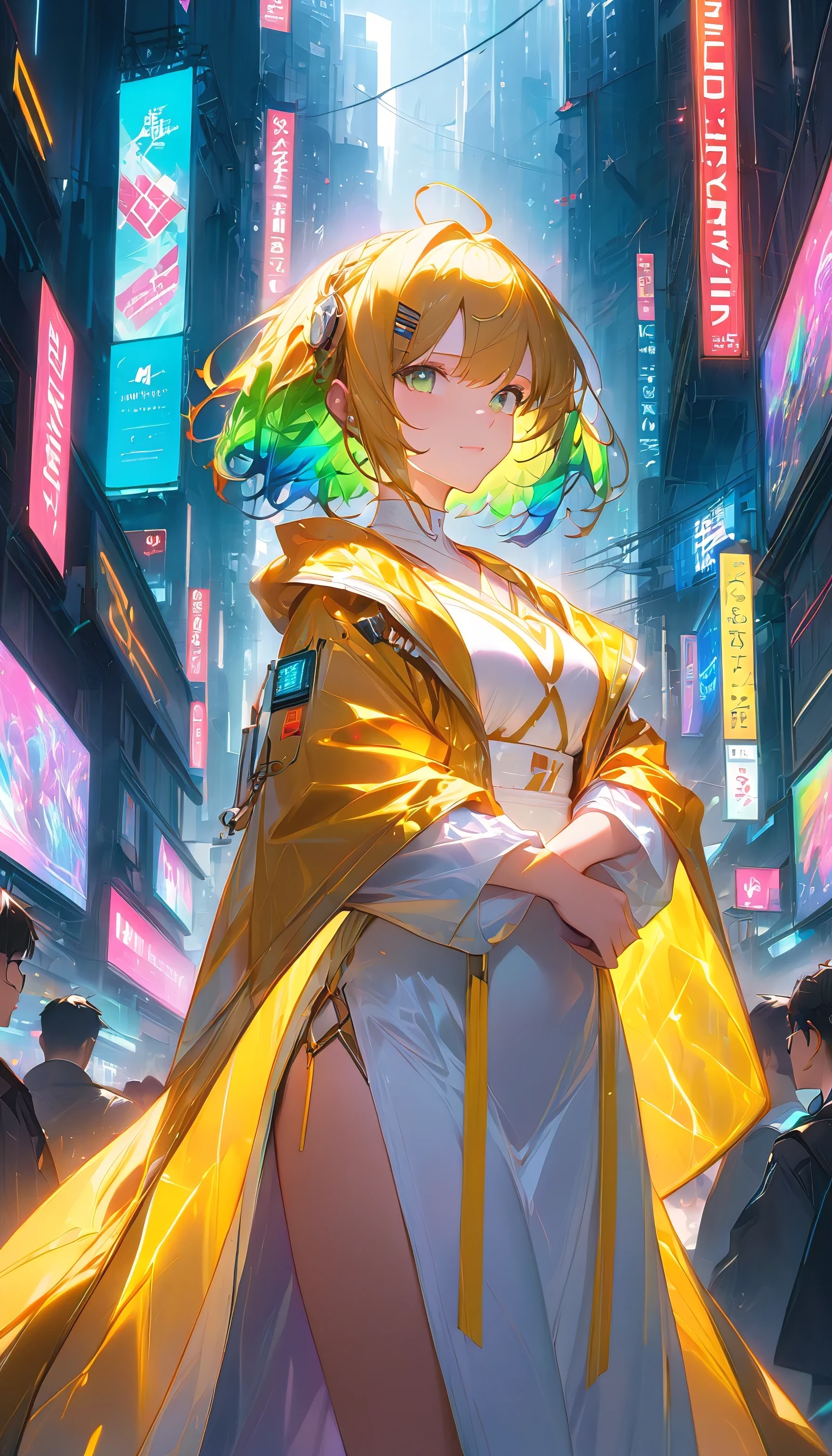 Browsing Caution,((masterpiece,Highest quality,4K)),score_9, score_8_Excellent, score_7_Excellent,anime,Rainbow Hair,Golden costume,anime girl, sword, Graduate School of Science - fi, Graduate School of Science - fi, Graduate School of Science - fi, Graduate School of Science - fi, Graduate School of Science - fi, Graduate School of Science - fi, Graduate School of Science, digital cyberpunk - anime art, badass anime 8 k, anime epic artwork, anime wallpaper 4 k, anime wallpaper 4K, anime art wallpaper 4K, anime art wallpaper 4 k, digital cyberpunk anime art,