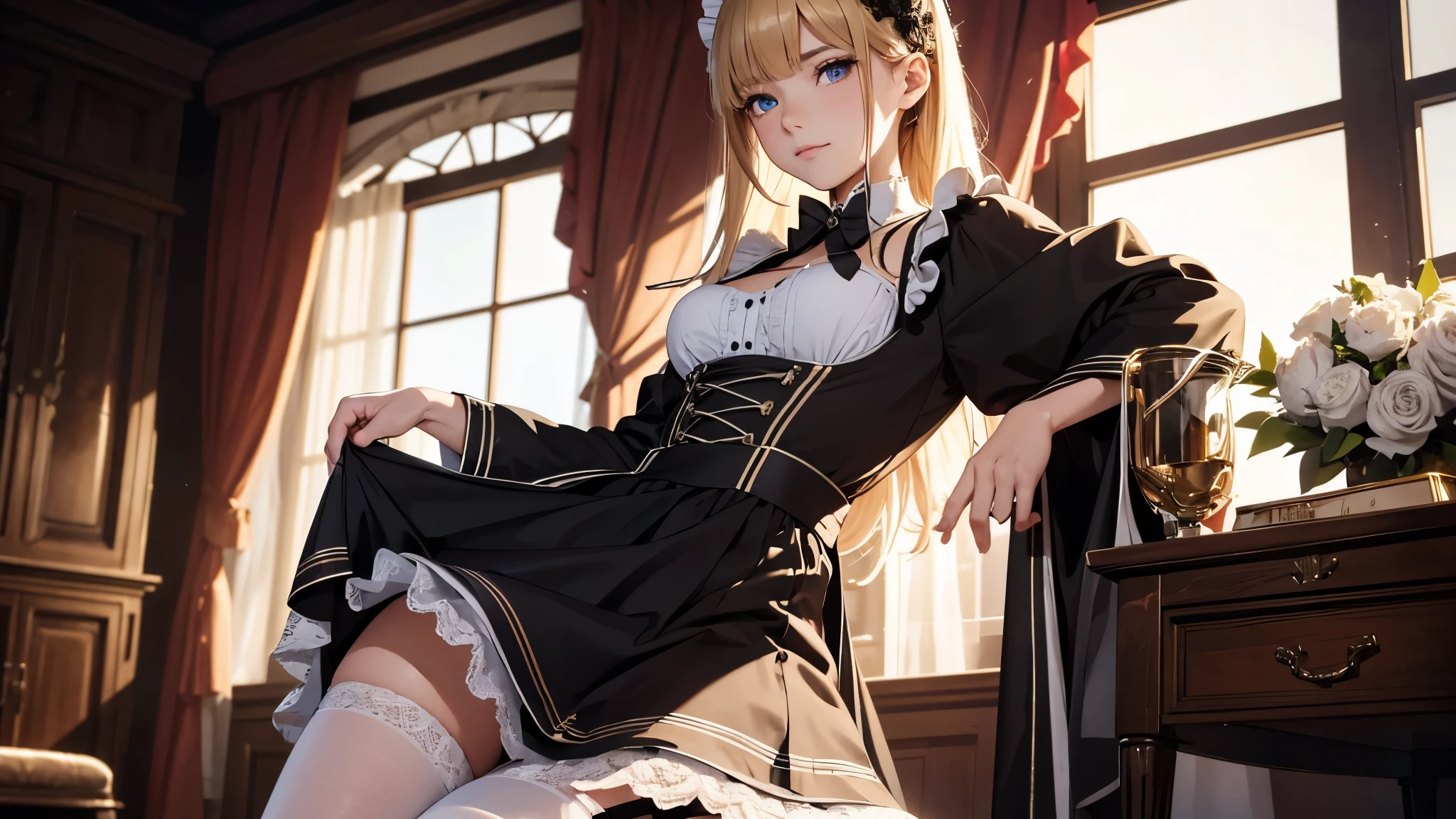 standing footjob pov Standing Footjob POV penis male legs male masturbation pov hands penis Girl in black maid outfit Beautiful long blonde hair