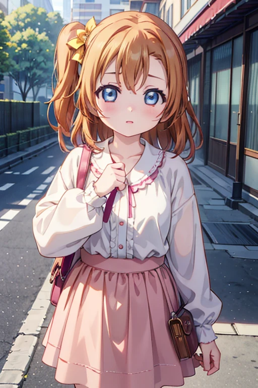 (Highest quality、Masterpiece ∶1.2)、One Girl、alone、anime、animeScreencap、Ray Tracing、Global Illumination、ultra hi resolution picture、Bright colors、Depth of written boundary、Outdoor、whole body、cute、Honoka Kousaka