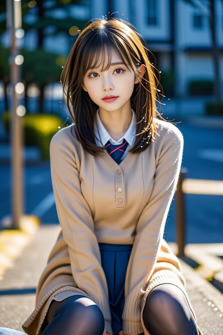 There is a woman wearing a uniform and taking a photo., wearing japanese , seifuku, japanese , japanese girl , beautiful anime high school girl, young gravure idol, Young beautiful girl gravure idol, kimi takemura, japanese teen portrait, realistic young gravure idol, Chiho, real anime girl