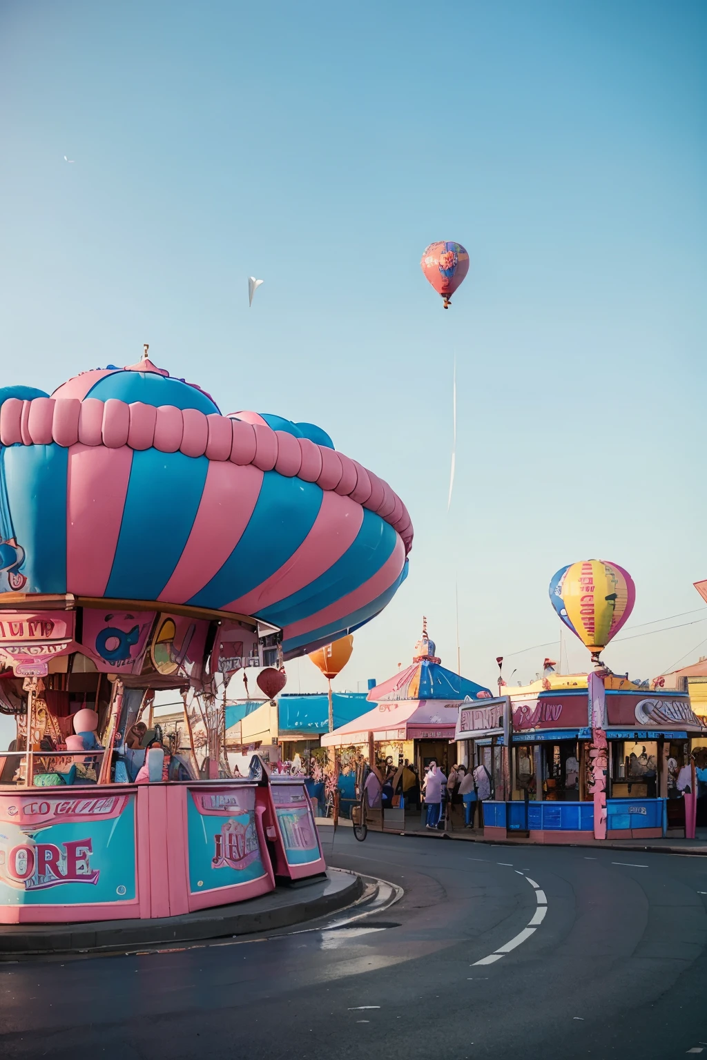 Pink,blue,funfair,balloons,