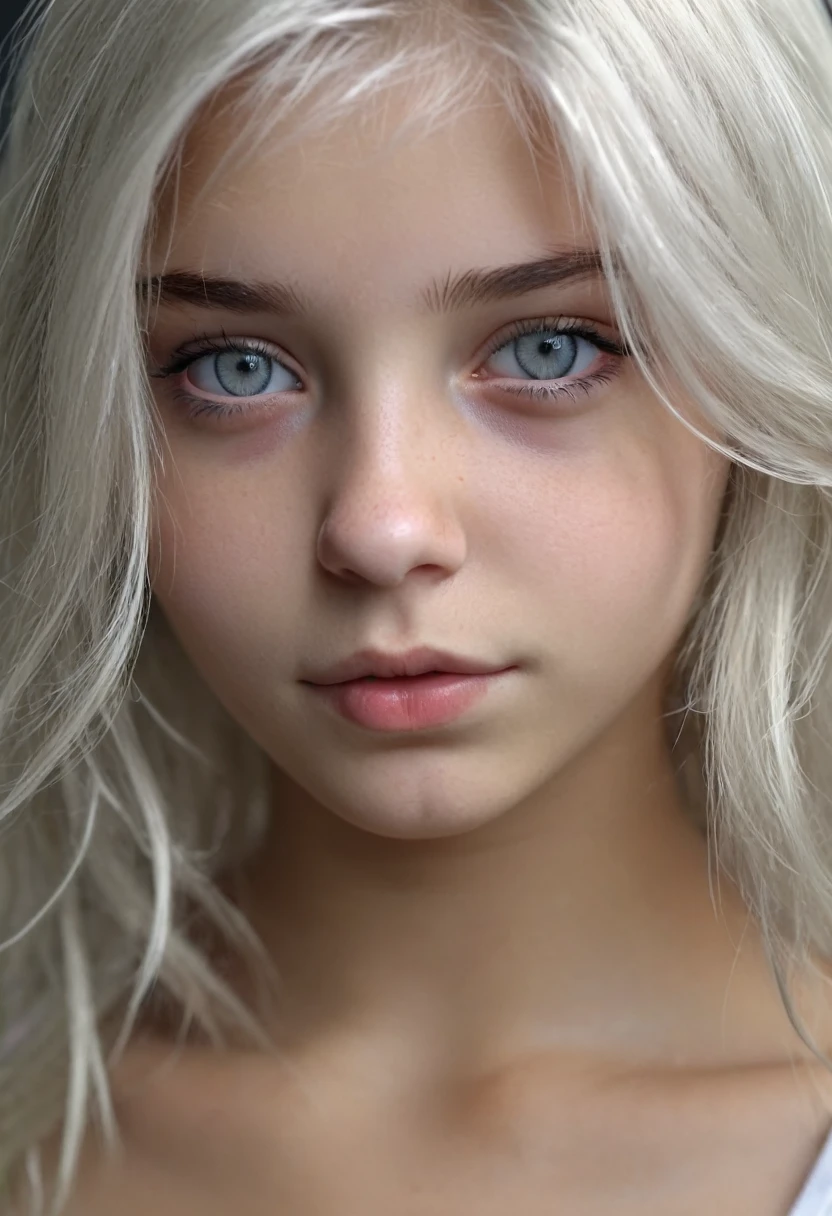 4k ultra réaliste, Beau Platinum blonde girl,Fille suédoise, 18 ans, De jolis yeux gris, Beau, Doux visage, visage pâle,