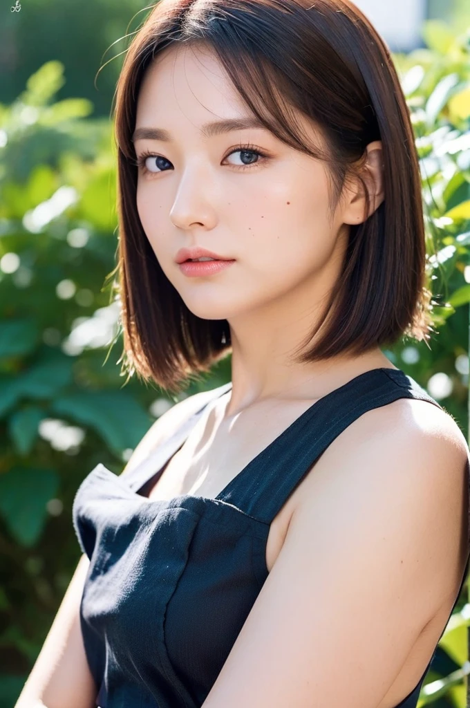 8k、High definition、Ultra Detail、Photorealistic、High resolution、Realistic and accurate depiction、Realistic and accurate human anatomy、Highest quality、Japanese women 、beautiful girl、Look straight ahead、The eyes are looking at the viewer、masterpiece、32K、Best image quality、High definition、Cute in Japan、photograph、photograph、Eyes facing forward、Watery eyes、Clear image quality that captures even moles and pores、Chubby face、Facial Variations、short hair、Natural look