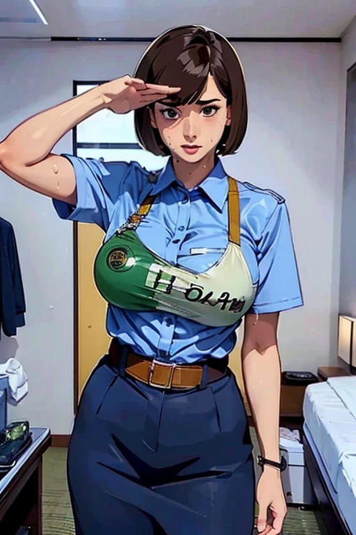 Big Breasts, Highest quality, masterpiece,(((Brown short hair))),Browsing Caution,(((Hotel Rooms))),(((Sweat))),(((Browsing Caution)))