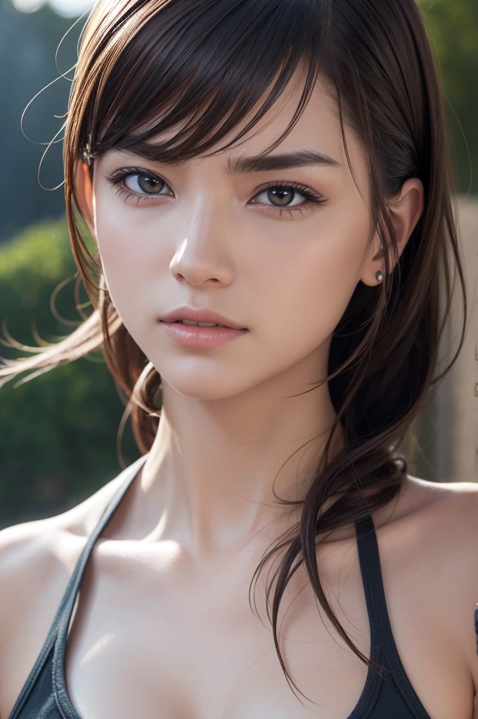 dressed, (photo realistic:1.4), (hyper realistic:1.4), (realistic:1.3),
(smoother lighting:1.05), (increase cinematic lighting quality:0.9), 32K,
1girl,20yo girl, realistic lighting, backlighting, light on face, ray trace, (brightening light:1.2), (Increase quality:1.4),
(best quality real texture skin:1.4), finely detailed eyes, finely detailed face, finely quality eyes,
(tired and sleepy and satisfied:0.0), face closeup, t-shirts,
(Increase body line mood:1.1), (Increase skin texture beauty:1.1)