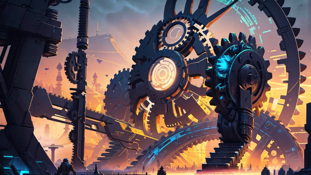SimpleNegativeV3, (Masterpiece:1.2), (A nation with gear constructions), (Build of GEARS), people celebrating, vivid colors, digital art, cinematic composition, very detailed, 4k.