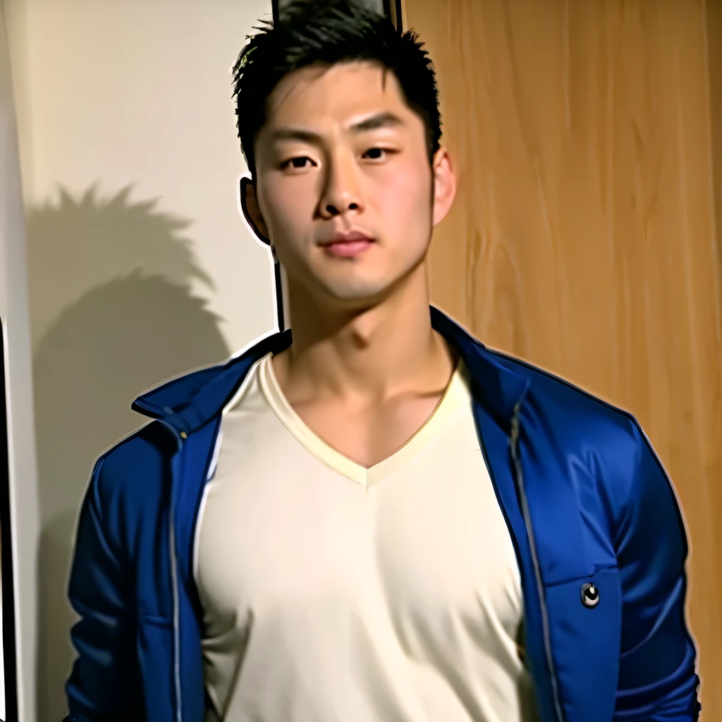 (masterpiece, best quality:1.2), handsome male,sexymasculine,japanese,clean-shaven,young,25 years olda handsome、tall muscular man、broad shoulder、 short hair
