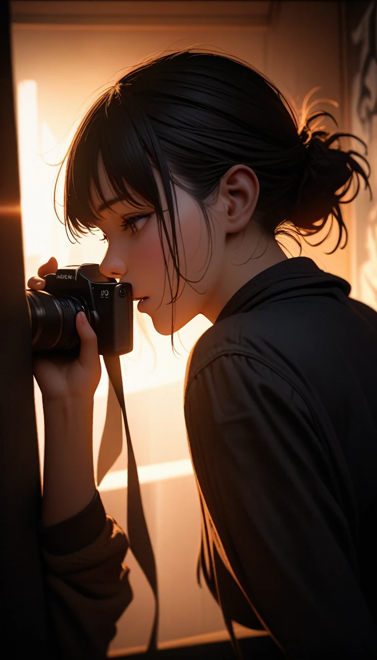 ((best quality)) , ((masterpiece)) , (detailed)，backlit photo of, side-profile of a [Libyan|Tibetan] (Simona:1.2) , Unattractive, Tie, Sublime Straps, at Twilight, Detailed illustration, Flustered, dramatic lighting, Slow Shutter Speed, compact camera, F/14, Albumen, photo-realistic face, arthouse, photolab, Silhouette, dramatic, artistic, shadowy, plain, background inspired, epic atmosphere, magnificent, winning