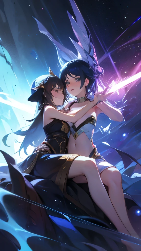 Girl Loves Woman, fantasy, dynamic pose, Two Girls