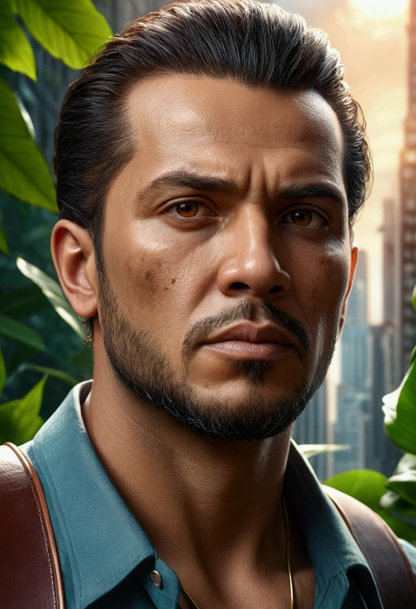 a revolutionary man with a piercing gaze, in a lush jungle and urban cityscape, fighting for justice, transforming the world, his voice resounding, vibrant dreams in every heart, best quality,4k,8k,highres,masterpiece:1.2,ultra-detailed,(realistic,photorealistic,photo-realistic:1.37),HDR,UHD,studio lighting,ultra-fine painting,sharp focus,physically-based rendering,extreme detail description,professional,vivid colors,bokeh,portrait,concept art