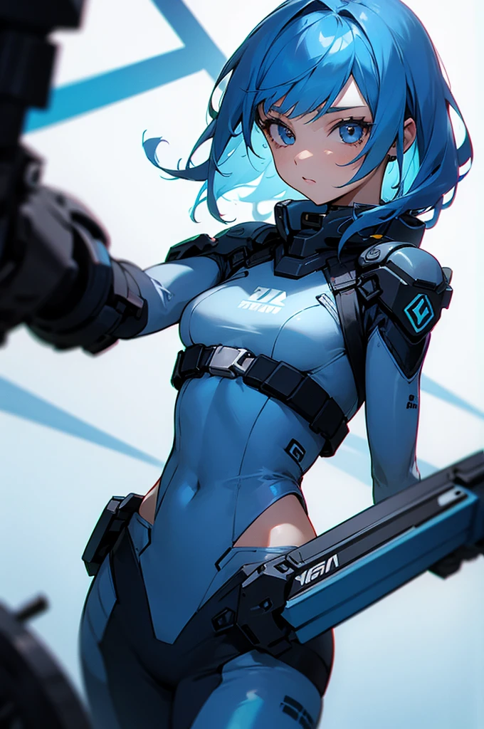 There's a toy of a woman with a gun on a mountain, mecha hembra, ( Figura muy detallada ), Esquema de color Chiho Aoshima, girl in mecha cyber armor, Chica armadura, figma, Pose ruda, Chica Valquiria mecanizada, fully robotic!! Catgirl, biomechanical oppai, Figura completa, Cuerpo extra detallado, Cuerpo completo detallado