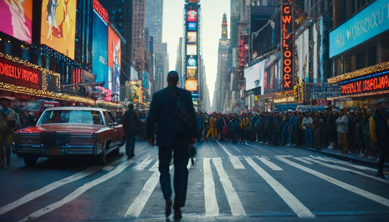 Marinha Marchando ((CNew York 2024))); shallow depth of field, highly detailed, high budget Hollywood film, bokeh, cinemascope, epic, gorgeous, film grain; "(Best Quality,High resolution); (bright and intense colors:1.1),(realist:1.1) graphic art style,Frightening