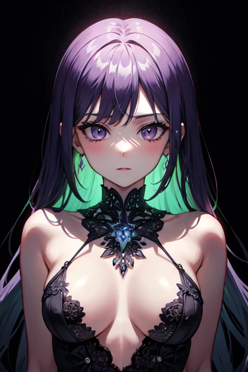 (intricate details), mysterious, (nightmare), purple, (bluish green:1.1), (negro:0.9), instead, horror \(him\), glow, naked