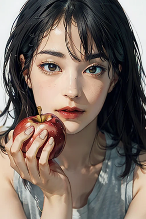 (best qualityer), (Artwork), (detailded), a male hand holding an apple spilling blood,