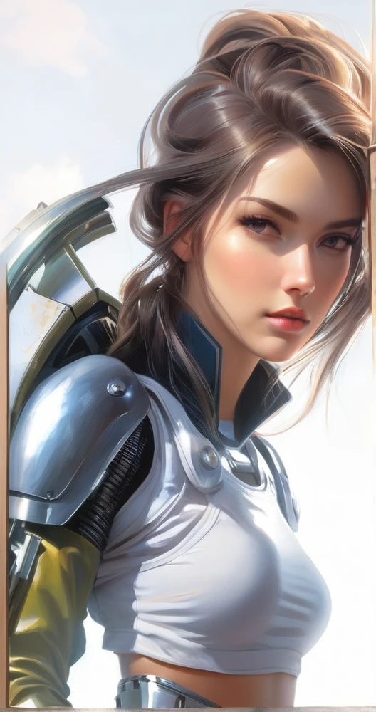 1 female
beautiful
battle
mechanical arms
sleeveless
oversized pants
dramatic lighting
shadows
( by  Andreas Rocha Julian Schnabel)