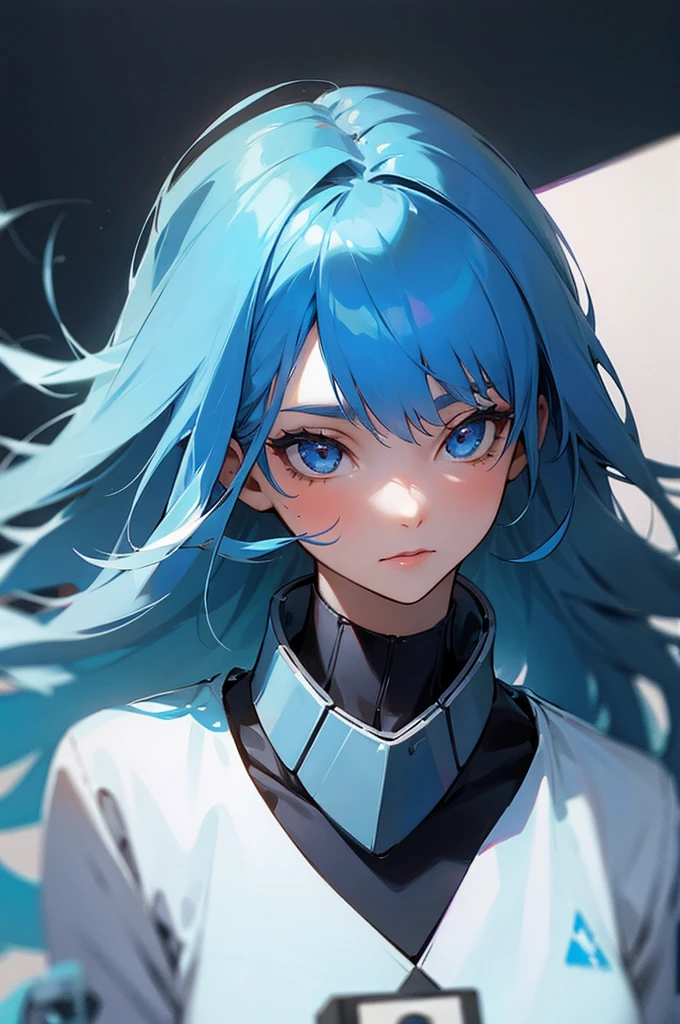 Female, blue hair, Adult,