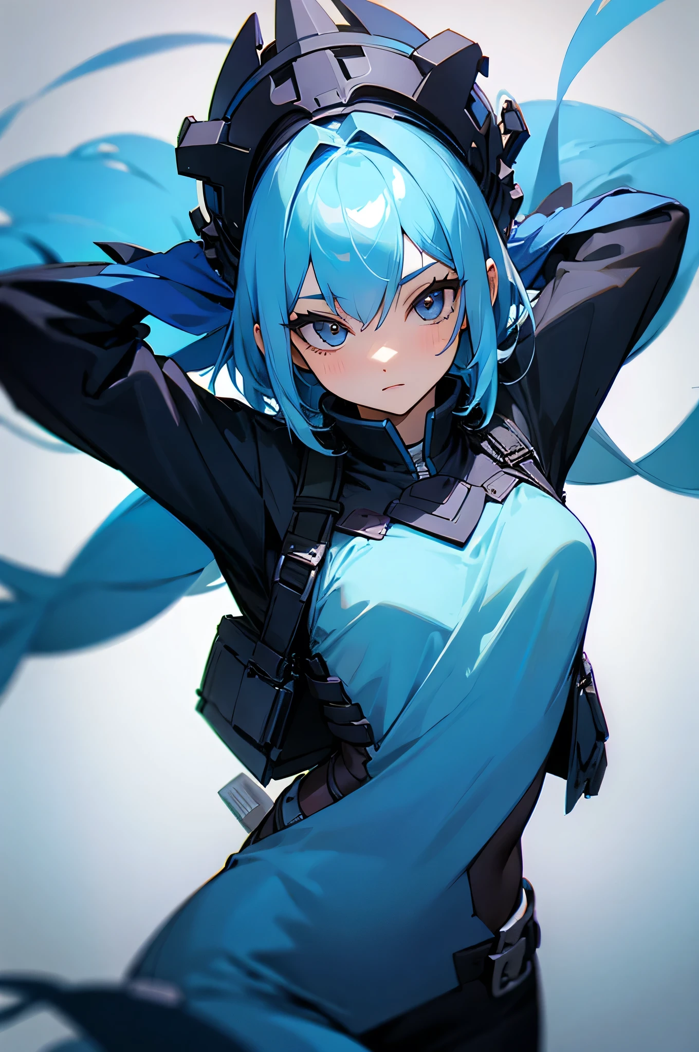 Female, blue hair, Adult,