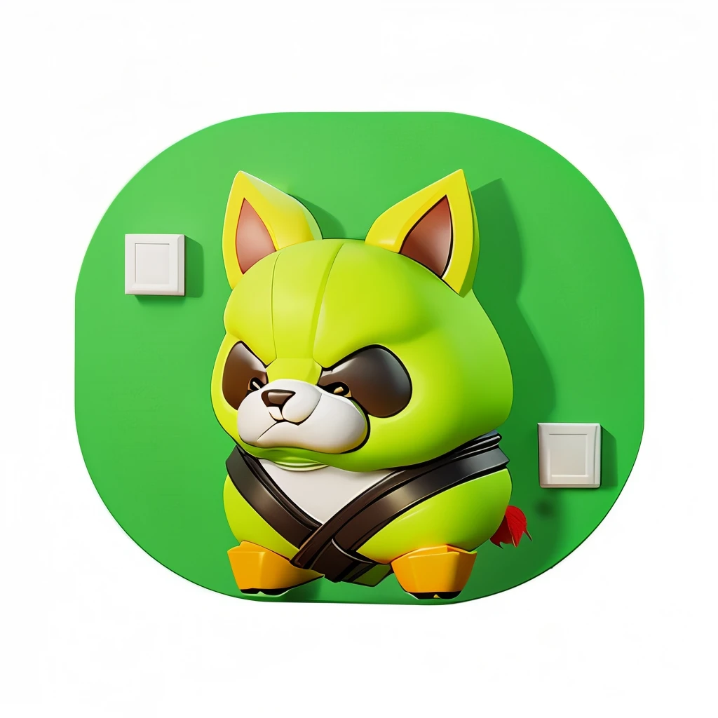 Use the Chinese characters for &quot;五&quot; and &quot;三&quot;，Create a game icon with game elements，Green Theme，