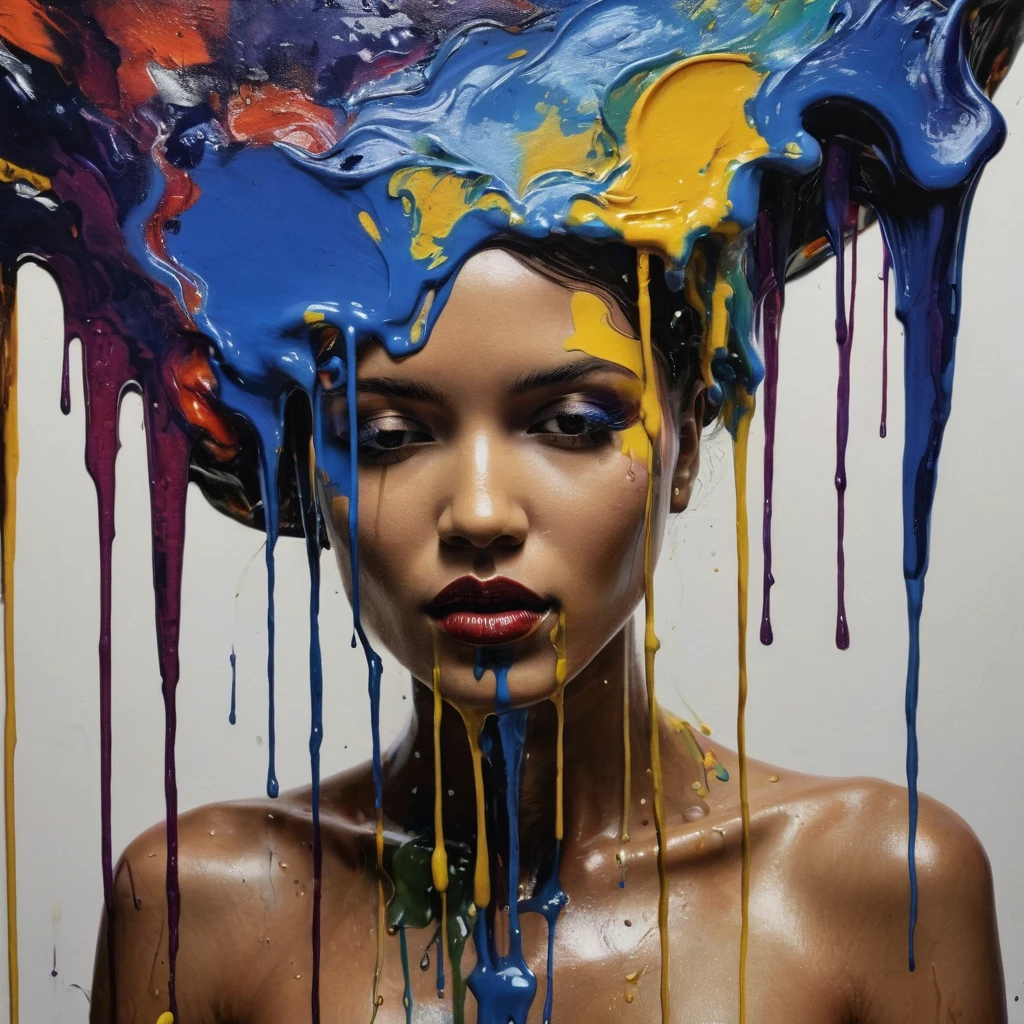 (Artistic Masterpiece of Romantic Life) ( (Themed Art of Life) ( (Conceptual Art) (NFT Exclusive) (Fauvism Work) ()”) Where visual poetry transcends traditional boundaries and embraces the dynamic interplay between creativity and technology Takes),dripping paint,darkart,style, in the style of esao andrews