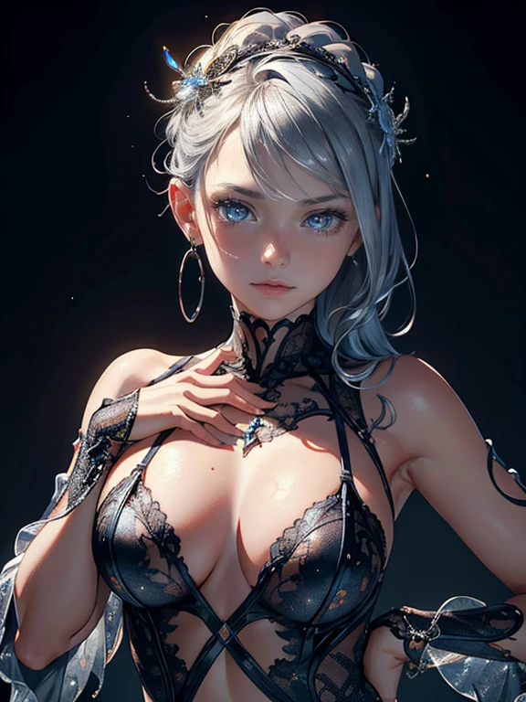 a beautiful young girl, , with shining eyes, perfect detailed eyes, 5 fingers on each hand, silver themed, (best quality, 4k, 8k, highres, masterpiece:1.2), ultra-detailed, (realistic, photorealistic, photo-realistic:1.37), HDR, UHD, studio lighting, ultra-fine painting, sharp focus, physically-based rendering, extreme detail description, professional, vivid colors, bokeh
