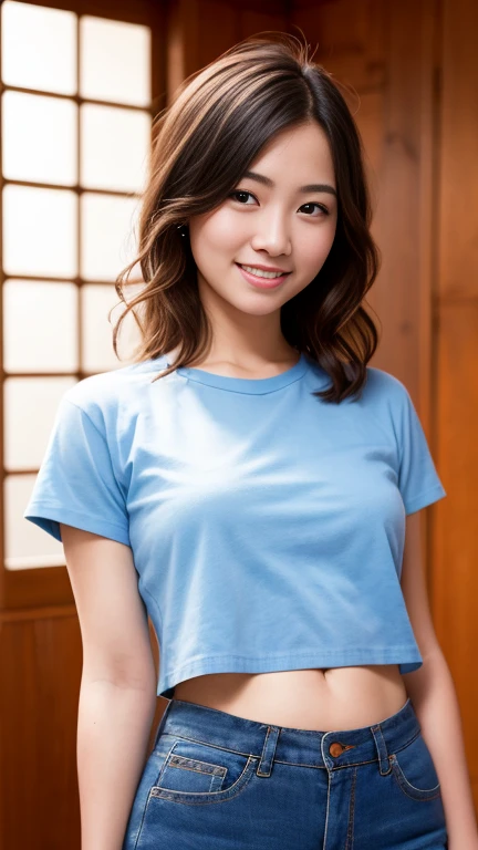 (8k、RAW Photos、Highest quality、masterpiece:1.2)、(Realistic、Photorealistic:1.37)、Ultra-detailed、Ultra-high resolution、1 girl、Seeing the viewer、Beautifully detailed face、Laughter、narrow、(Narrow waist:1.3)、Beautifully detailed skin、Skin Texture、Floating Hair、Professional Lighting、((Human whole body))、Japanese Height 、Navel Shirt、Sexy Mini Skirt Clothes、C cup、、Red ribbon、Baby's smile、Natural Makeup、Dark Blue Skirt、Dark blue knee-high socks、White knee-high、Healthy Body、Full Body Lesbian,((A deserted train car in the daytime:1.2))、((A beautiful girl sitting opposite))