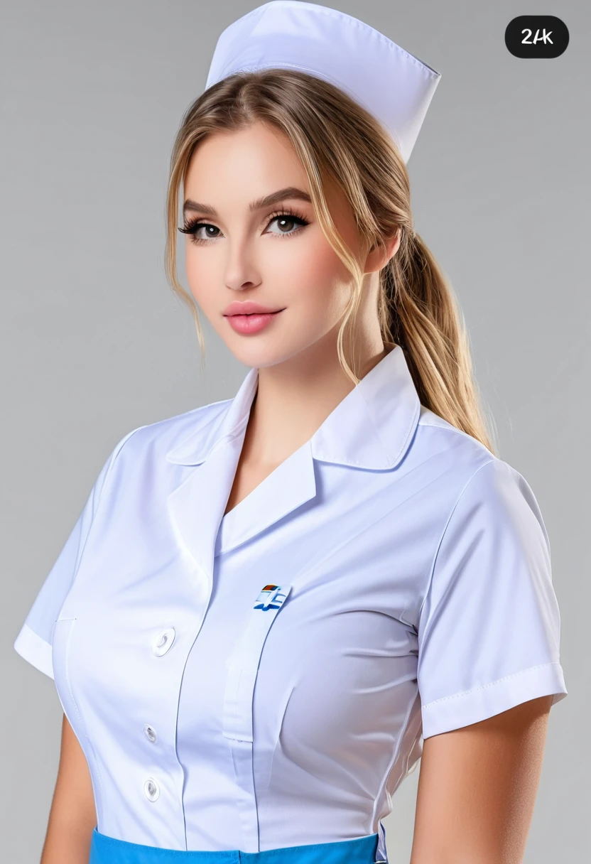 ((high quality:1.2)), (8k), extremely detailed, ((High detail:1.2)), ((best resolution:1.4)), Solo, 
(Sydney Cole), ((24 years old Ukrainian female:1.45)), ((nurse uniform)), 