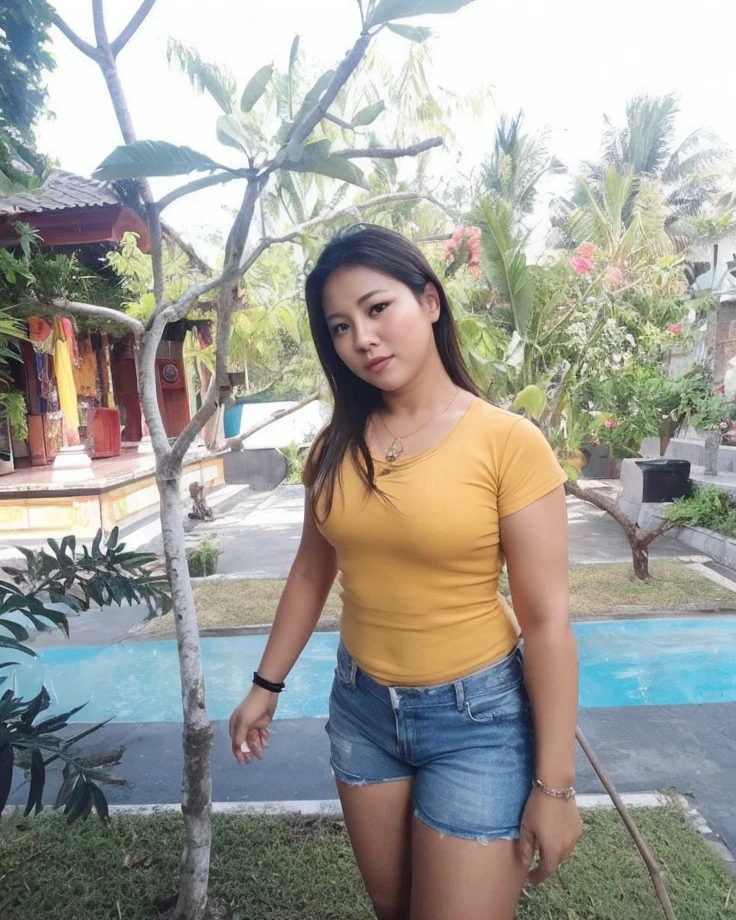 " 2woman, 35 Years Old, Indonesian , Lesbian Scene, Tank Top, big , full body, Curvy body, sharing Passionate hug and eating pussy
