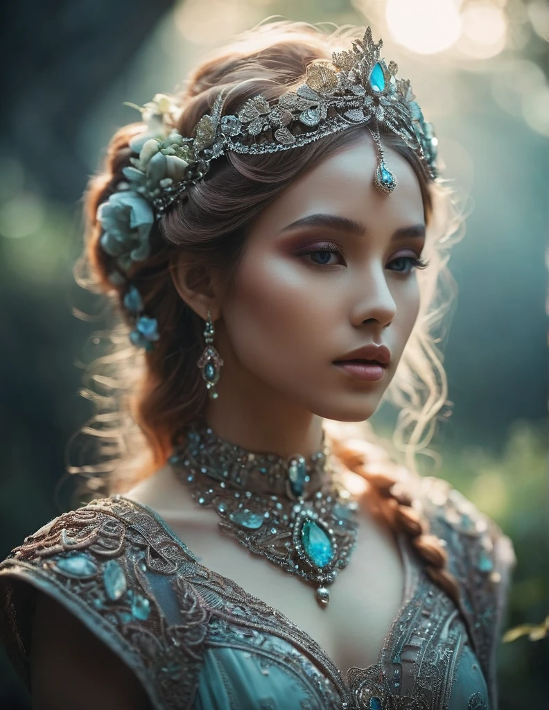 a photograph of an ethereal otherworldly beauty, something that doesn't exist, depth of field, intricate details, muted color pallet, volumetric lighting