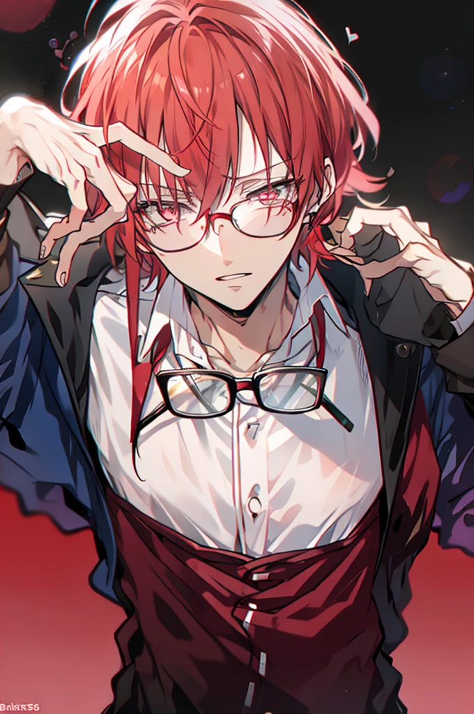male Glasses Red hair pose