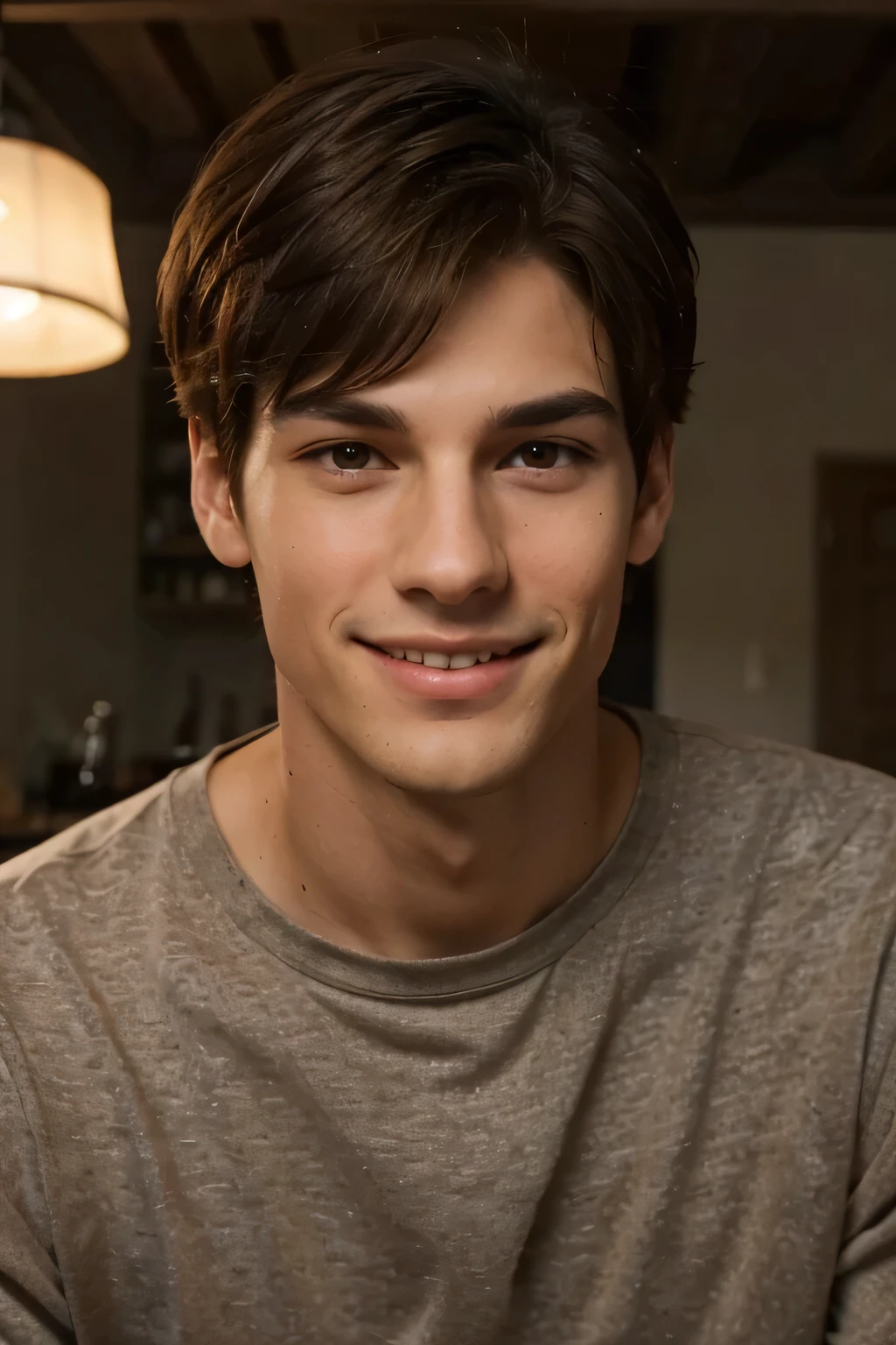 Marc is a tall and thin boy, with dark brown hair that falls slightly over his eyes. He has an easy smile and a relaxed presence, and usually dresses in comfortable and casual clothing. His face is attractive and his eyes, dark brown, They exude warmth and affection.