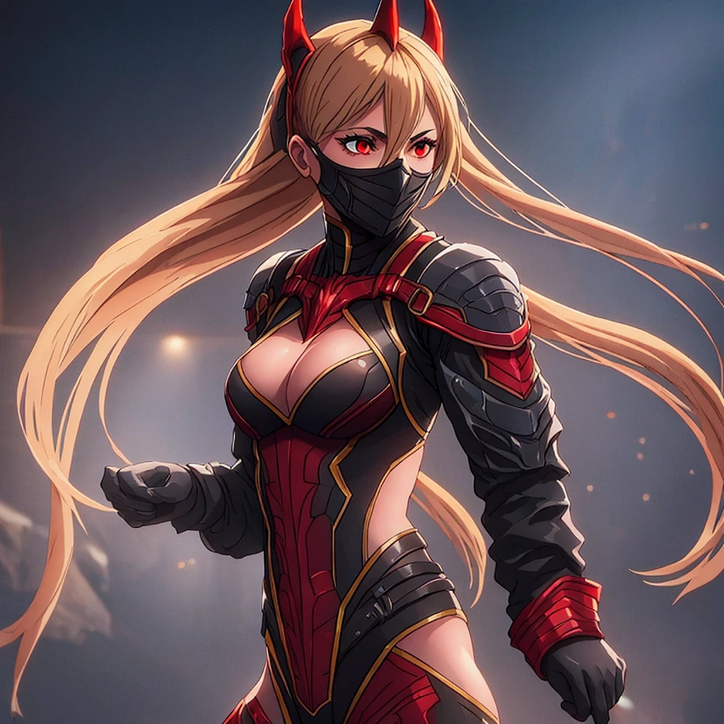 prompt female mortal kombat black suit