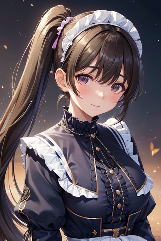 anegasaki nene、Shiny brown hair, short hair, (Beautiful brown eyes、Sparkling eyes, Fine grain)、smile、Ultra-detailed eyes、Highly detailed face, Highly detailed eyes,


(((masterpiece, Highest quality, High resolution, 超High resolution, Pixel perfect, Written boundary depth, 4K, RTTX10.0))),

(Long Hair, Side Ponytail:1.5)、(((Large, firm, swaying bust, Deep valley)))、23 years old、(A gorgeous frilled dress with an intricate pattern:1.5)、Japanese Girls、 Beautiful digital art, Beautiful fantasy art, Dynamic Selly Pose, 優しいsmile, Mysterious Background, aura, A gentle gaze, break, Small faint lights and flying fireflies, night, lanthanum,