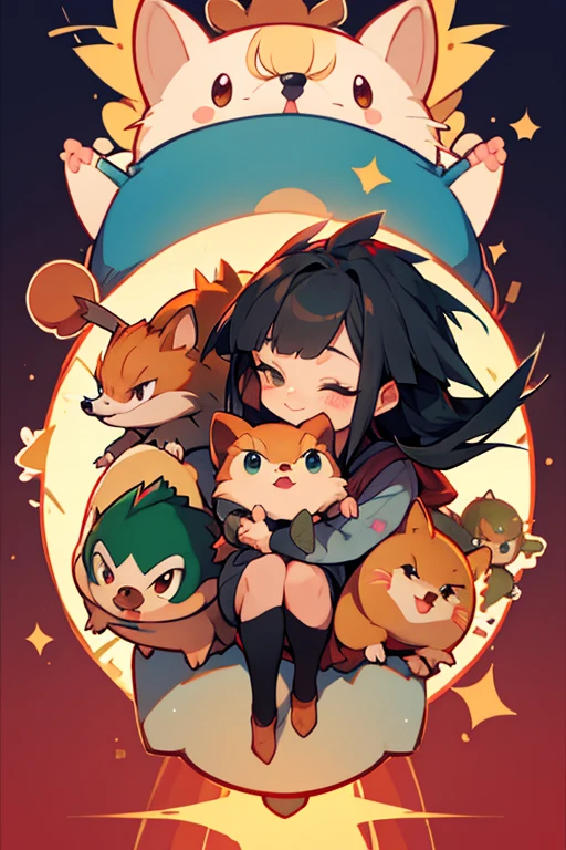1girl,solo,, official art, unity 8k wallpaper, ultra detailed, beautiful and aesthetic, beautiful, masterpiece, best quality,, Kitsune witch, fox mask, haori jacket, foxfire spell, fox familiar, transformation,