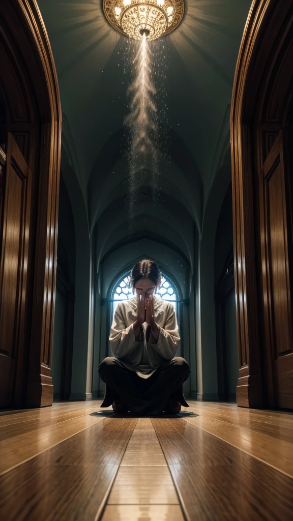 Person praying to God
