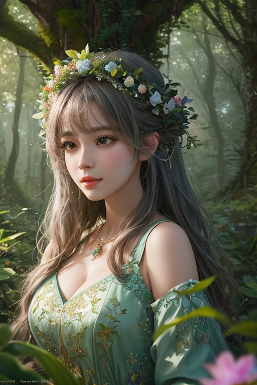 masterpiece, best quality, high quality,extremely detailed CG unity 8k wallpaper, An enchanting and dreamy scene of a fantasy forest, with towering trees, glowing mushrooms, and hidden fairy glens, creating a sense of mystique and enchantment, artstation, digital illustration, intricate, trending, pastel colors, oil paiting, award winning photography, Bokeh, Depth of Field, HDR, bloom, Chromatic Aberration ,Photorealistic,extremely detailed, trending on artstation, trending on CGsociety, Intricate, High Detail, dramatic, art by midjourney