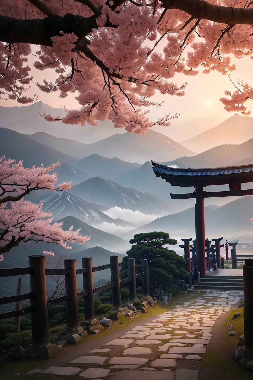 Arafad view of the Toritoli gate and the path leading to the mountain, Mount Japan中的鸟居, Japanese Landscape, Torii gate with trees on the mountain, Mount Japan, Japanese Nature, lush Japanese Landscape, In-depth travel exploration in Japan, Japanese temples, Japan travel與探險, Japan travel, Japan travel美學, Japanese Shrines