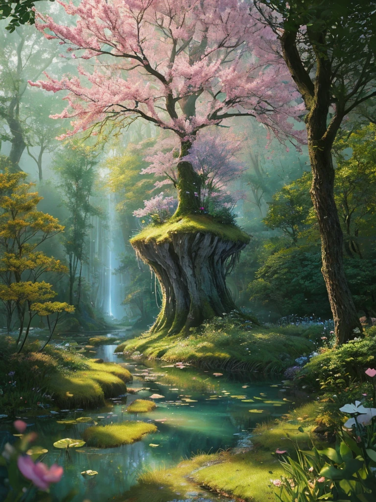 masterpiece, best quality, high quality,extremely detailed CG unity 8k wallpaper, An enchanting and dreamy scene of a fantasy forest, with towering trees, glowing mushrooms, and hidden fairy glens, creating a sense of mystique and enchantment, artstation, digital illustration, intricate, trending, pastel colors, oil paiting, award winning photography, Bokeh, Depth of Field, HDR, bloom, Chromatic Aberration ,Photorealistic,extremely detailed, trending on artstation, trending on CGsociety, Intricate, High Detail, dramatic, art by midjourney