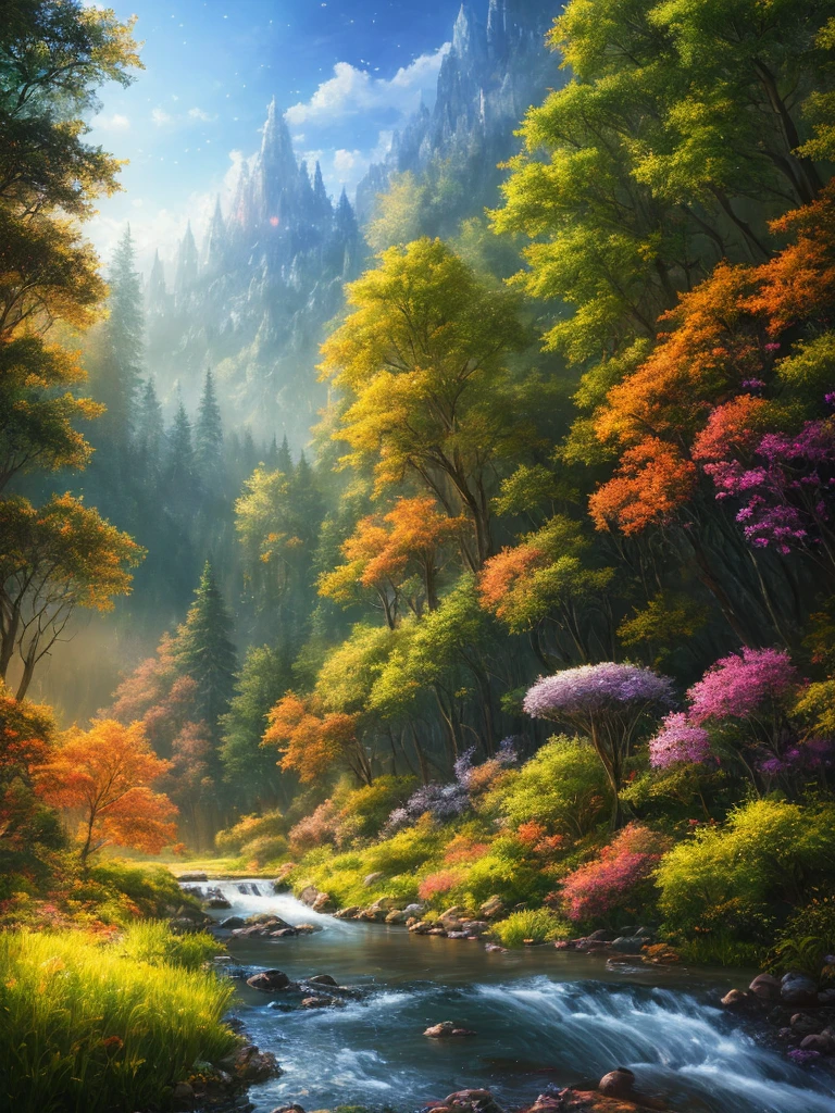 masterpiece, best quality, high quality,extremely detailed CG unity 8k wallpaper, An enchanting and dreamy scene of a fantasy forest, with towering trees, glowing mushrooms, and hidden fairy glens, creating a sense of mystique and enchantment, artstation, digital illustration, intricate, trending, pastel colors, oil paiting, award winning photography, Bokeh, Depth of Field, HDR, bloom, Chromatic Aberration ,Photorealistic,extremely detailed, trending on artstation, trending on CGsociety, Intricate, High Detail, dramatic, art by midjourney